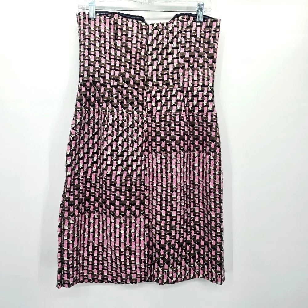 Banana Republic Silk Blend Pink Print Strapless Dress Women's Size 10